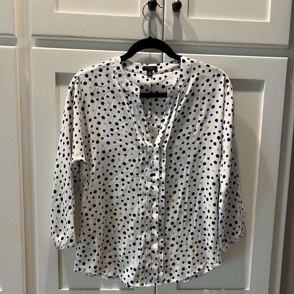 Ann Taylor Polka Dot Blouse, Size 2